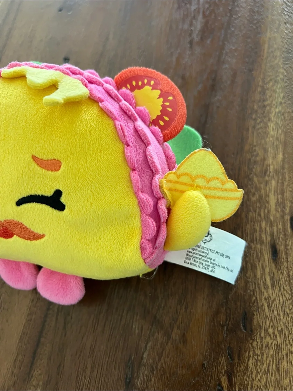 Shopkins Yellow Taco Plush with Pink Trim and Orange Details